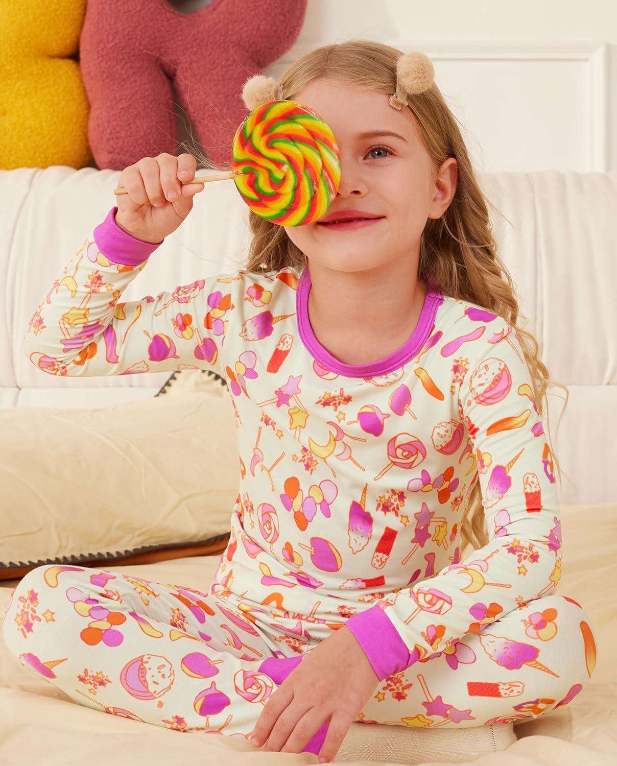 Bamboo Viscose Toddler Girls Kids Pajamas Unicorn Mermaid Pjs Long Sleeve Snug fit 12M-8Y 2pcs Soft Jammies - Image 2