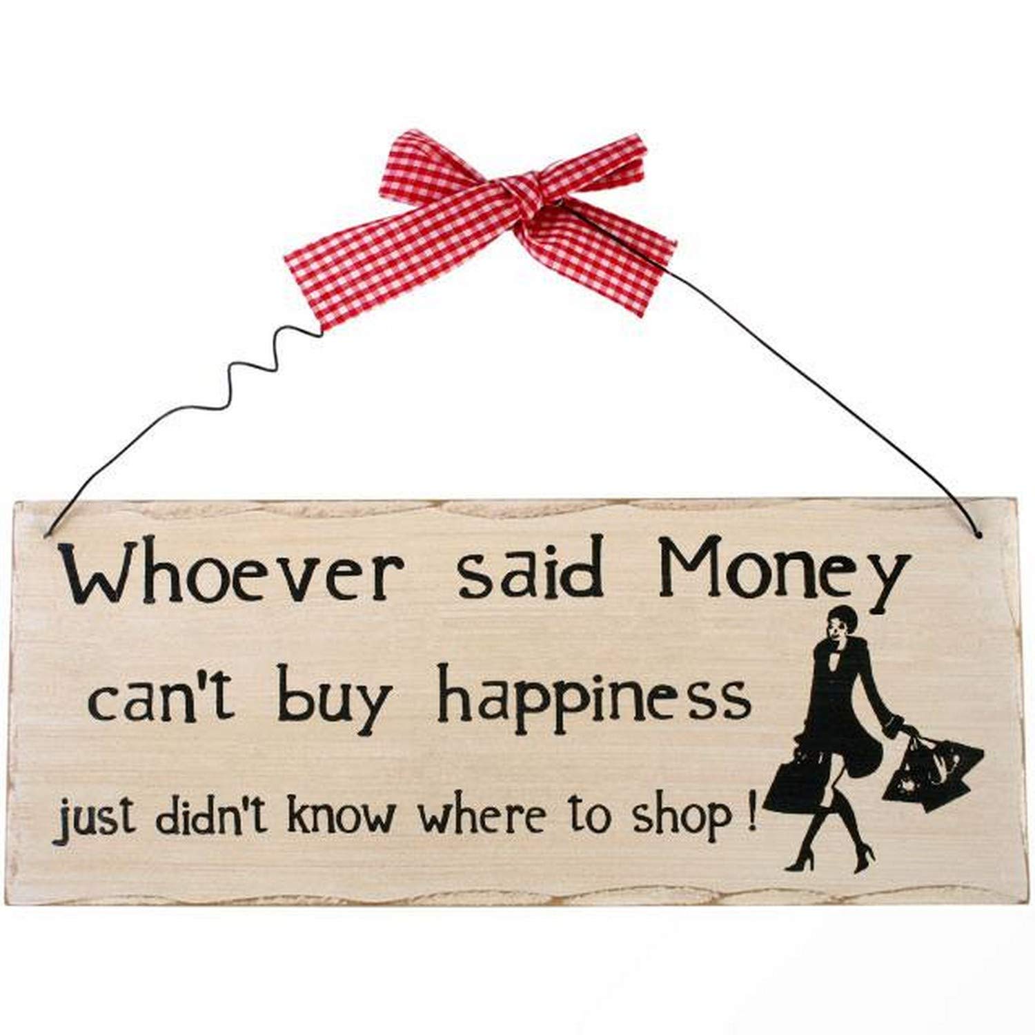 Something Different WP_45923 Hanging Sign| Whoever Said Money | H:10cm W:25cm D:0.7cm | pack of 12, Multicolor