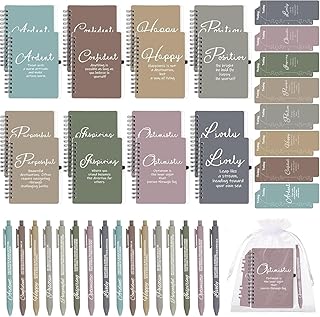 7CDXD 64 Piezas Set Regalo Motivacional, 16 Libretas, Bolígrafos, Marcadores de Página y Bolsas, Detalles para Compañeros ...