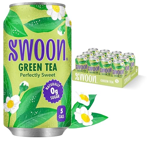 Swoon Perfectly Sweet Green Tea | Cero azúcar, ligeramente cafeinado y refrescante | Keto, Paleo, vegano, sin OMG y sin gluten | Endulzado