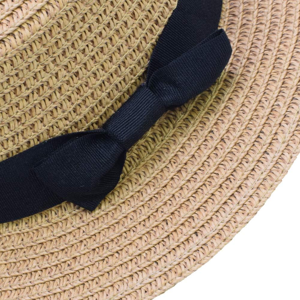 IFSUN Straw Sun Hat Kids Boy Girls Boater Summer Beach Cap Bucket Hat Beige : Clothing, Shoes & Jewelry