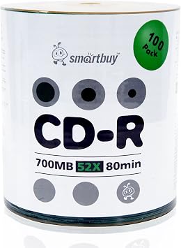 Smartbuy 100-disc 700mb/80min 52x Cd-r Logo Top Blank Recordable Disc + Free Micro Fiber Cloth