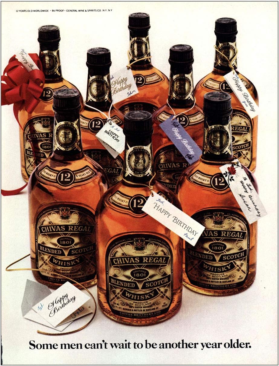 1981 Chivas Regal: Some Men Can't Wait Another Year Older, Chivas Print Ad