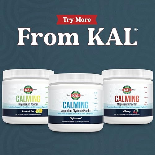 Miniatura 6 de KAL Polvo calmante de glicinato de magnesio más ácido cítrico, sin sabor, mezcla de bebida de apoyo para el sistema nervioso, huesos y relajación