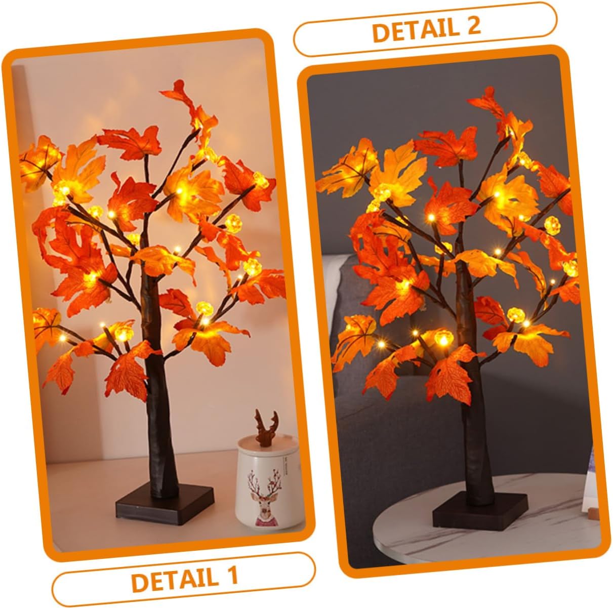 STOBAZA Led Branch Lights Luminous Tree Decor Maple Leaves Tree Light for Indoor Thanksgiving Decor