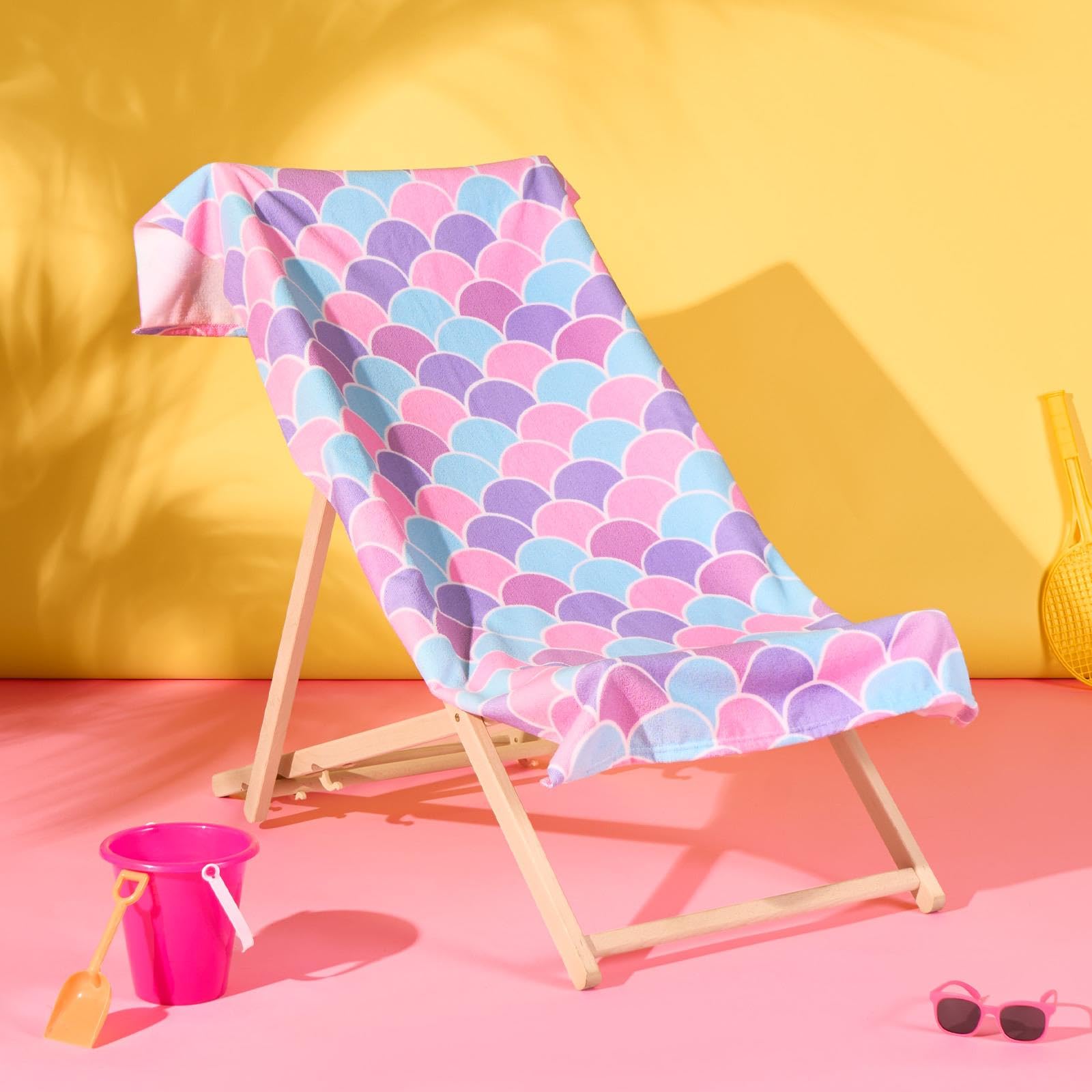 Serviette Poncho Enfant Sirène | Microfibre Douce 3-10 Ans | Pour Piscine, Plage Ou Bain - 9