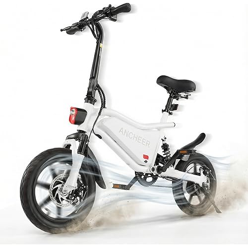 ANCHEER Folding Electric Bike for Adults, 374Wh Ebike, 20MPH Electric Bikes, 14" Foldable Electric Bicycle, 20-50 Miles Electric Bikes, E Bike, LCD Display, Dual Suspension, UL2849 Compliant