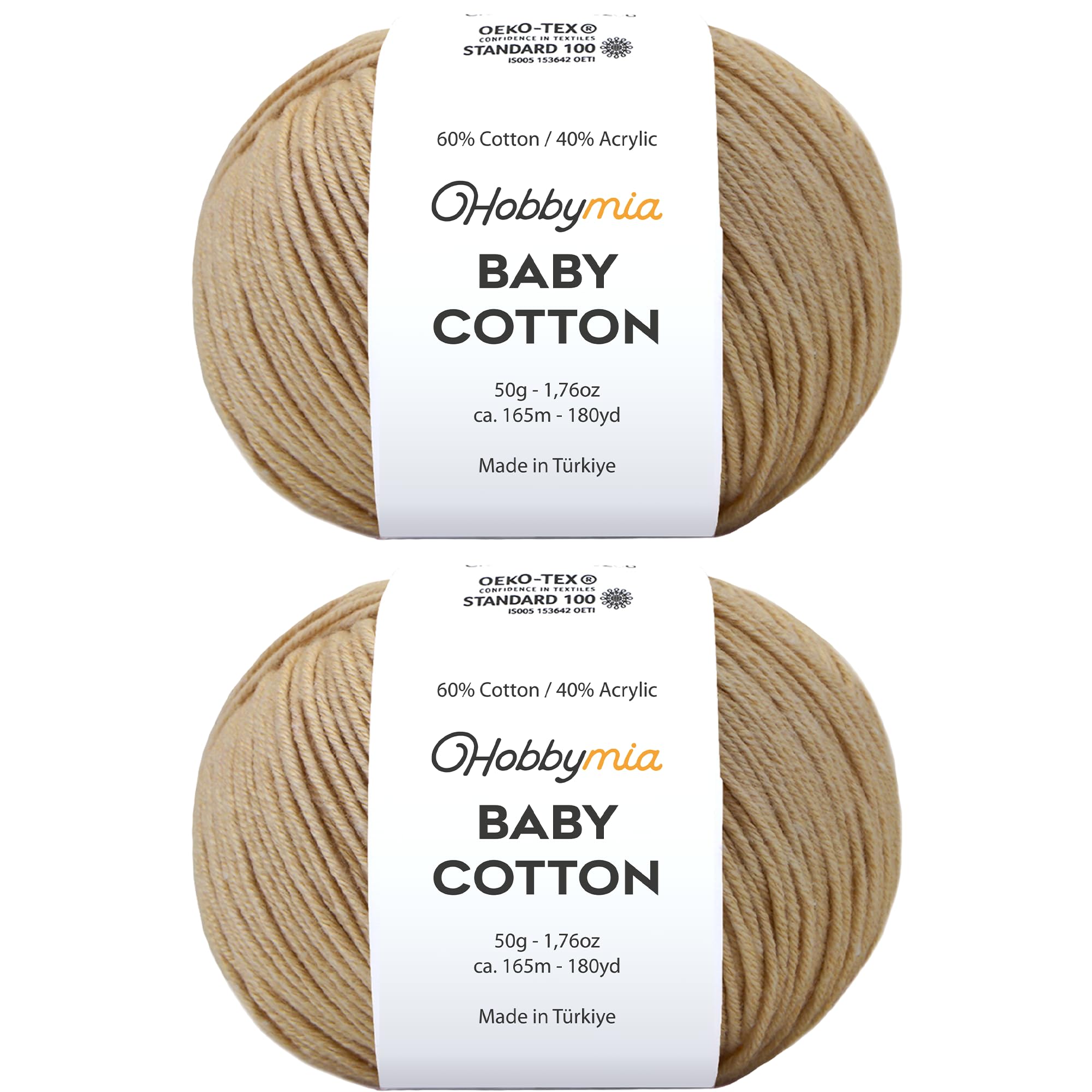 Baby Cotton Blend Yarn – Soft Sport Weight Yarn for Crochet & Amigurumi - 50g/180yds - 60% Cotton 40% Acrylic - Ideal for Baby & Knitting Proj.(Neon Green, 1 Ball) — view 76