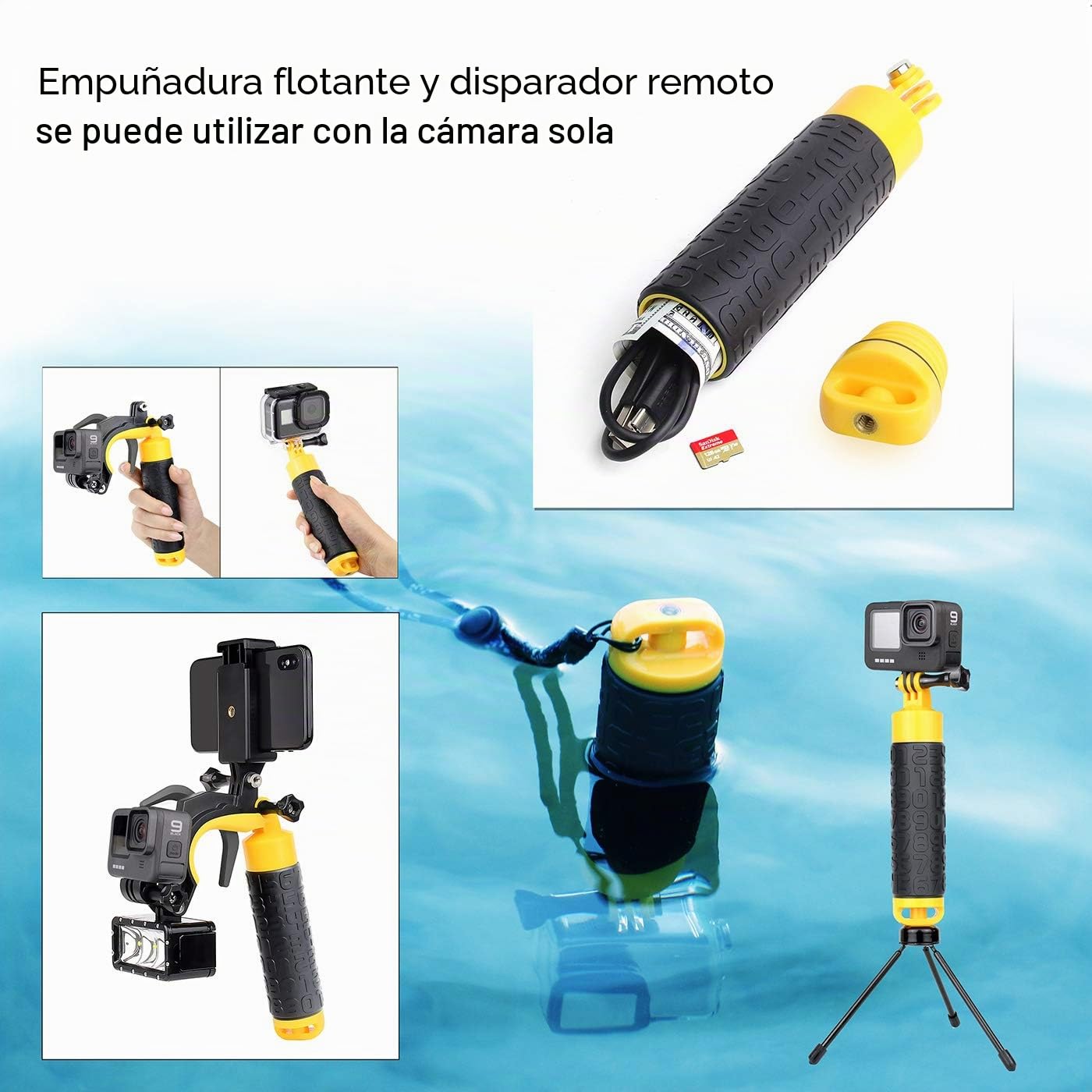 SOONSUN Puerto de cúpula para GoPro Hero 12 11 10 9 Negro 45 m Impermeable Lente de Puerto de cúpula con Carcasa para GoPro Hero 9 10 11 12 cámara Negra Accesorios fotograhpy subacuáticos