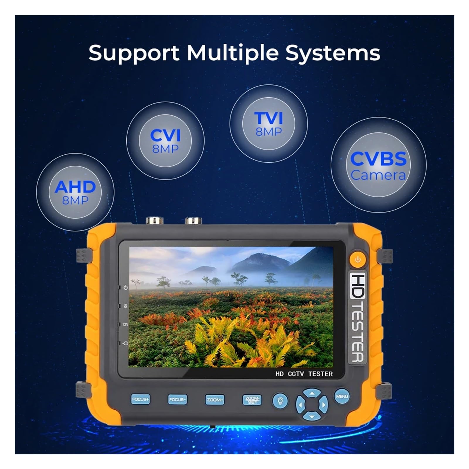 Tester CCTV, Przenośny Tester CCTV IV8W 8MP AHD/CVI/TVI Mini Monitor kamer wejścia VGA Kabel wideo bezpieczeństwa(IV7W)