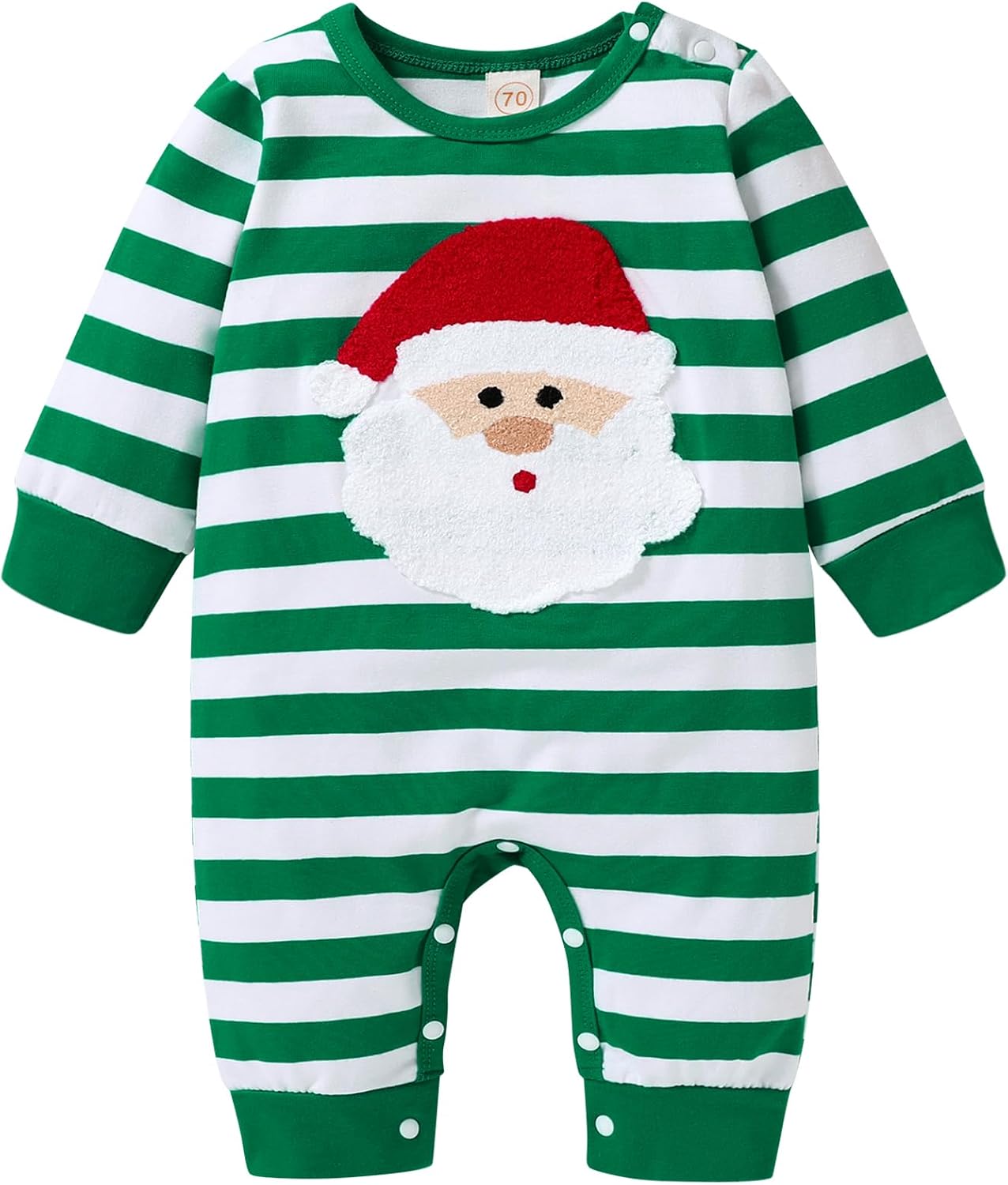 YOUNGER STAR Infant Newborn Baby Christmas Outfit Stripe Bodysuit Winter for Boys Girls Romper Clothing Set
