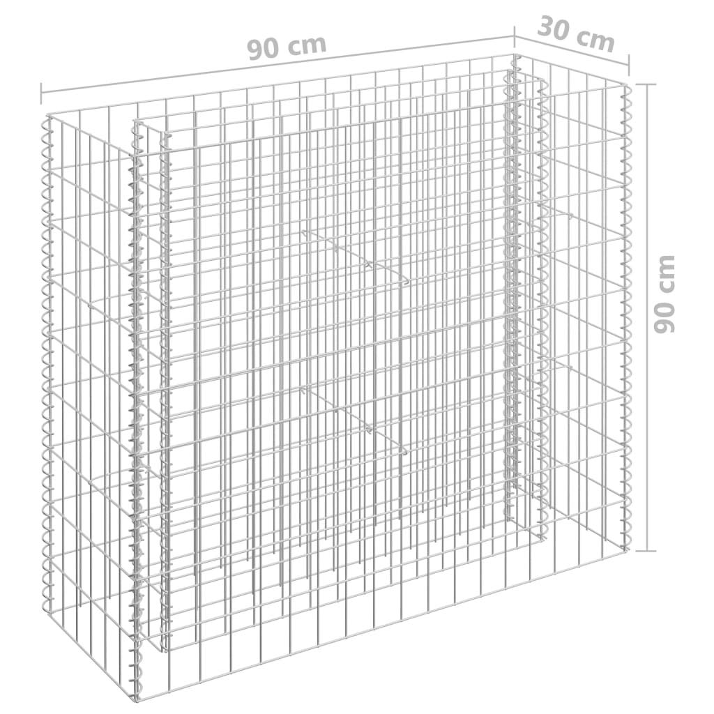 ARKEM Arriate de gaviones de Acero galvanizado 90x30x90 cm Macetas Exterior Grandes Macetero Alto