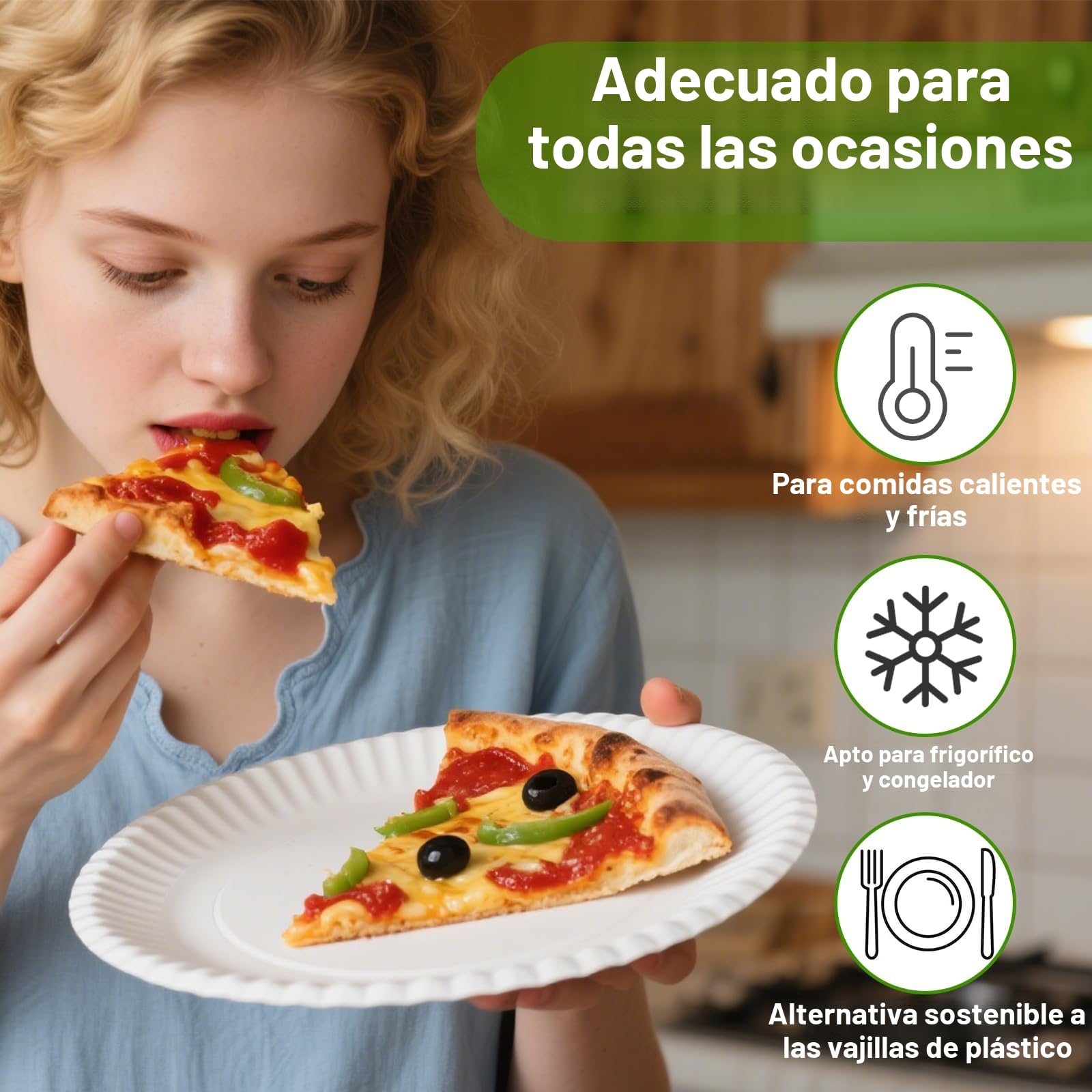 110 Platos Cartón Blancos de 23 cm – Platos Papel para Cumpleaños, Fiestas y Barbacoas – Platos Cumpleaños Resistentes y Elegantes, Para Eventos y Celebraciones.