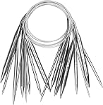Aeelike Knitting Needles Set, 9 Pieces Stainless Steel Circular Knitting Needles, 16 Inch Long, Silver, Ideal for Beginners and DIY Projects