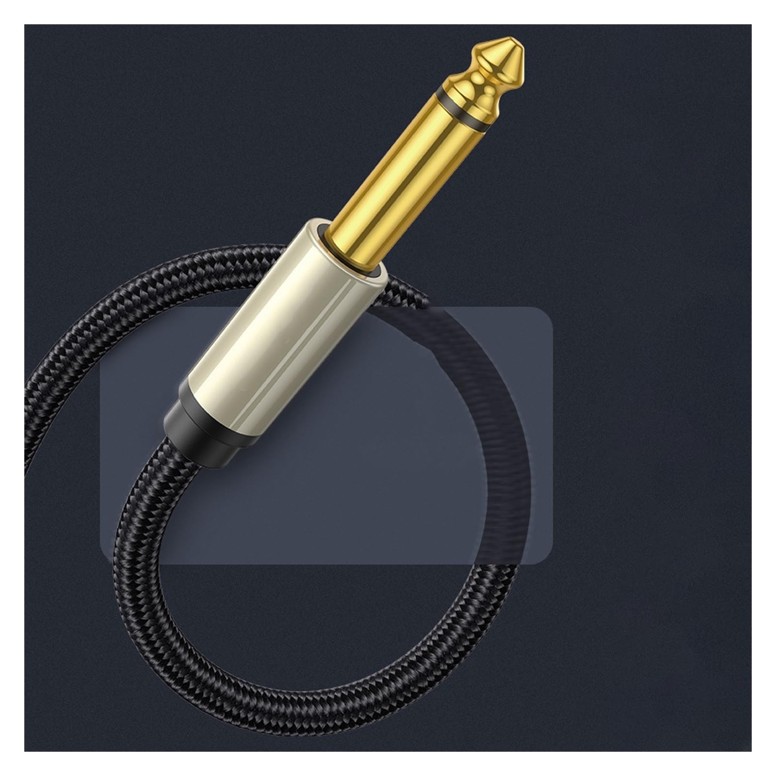 Kabel Audio Do Gitary Kabel audio do instrumentu gitarowego 6,5 mm z męskiego na męskie, ekranowany z redukcją szumów (Size : 1m)