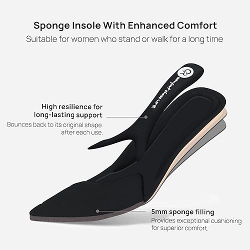 Miniatura 5 de Ortho+rest Tacones puntiagudos para mujer con paneles elásticos para pies sensibles y juanetes