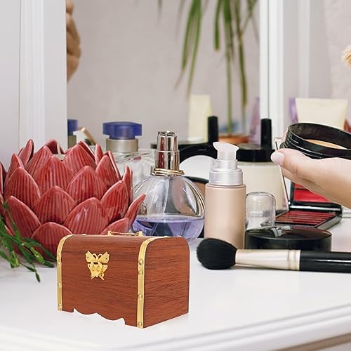 Miniatura 8 de Caja de almacenamiento de madera del tesoro con cerradura, organizador del tesoro, caja de monedas, alcancía para niños y adultos