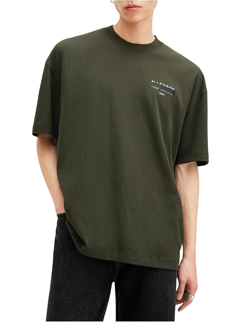 Green AllSaints Redact Short Sleeve Crew