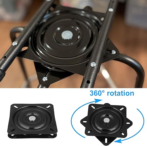 Miniatura 6 de GENHAKON 5 taburetes giratorios de 6.25 pulgadas, placa giratoria para silla reclinable o muebles
