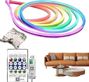 Smart Light Strip - Color Changing RGB Strips, Stunning Design App Control Neon Light Strips | Small Neon Strip Lights For Home Theater Under Cabinet Bedroom Living Room Study Area Holiday Party