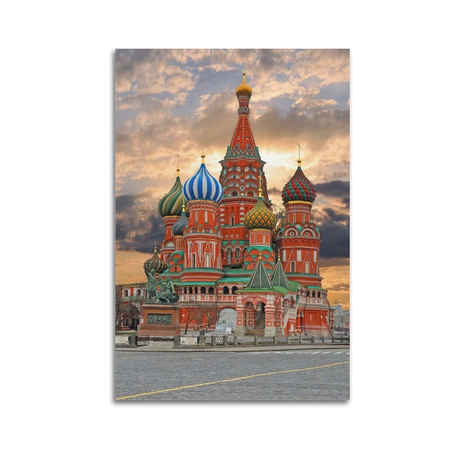 Dboorytio Unframe-Style Religion Russian Orthodox Vintage Saint Basil's Cathedral Architecture Decorative Painting Canvas Wall Posters And Modern Family Bedroom Decor 16X24inch(40X60cm)