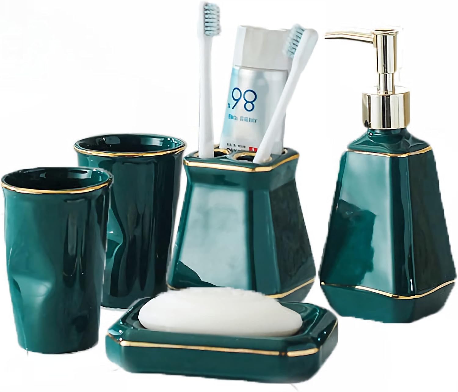 Amazon.com: AOPPLSOT Home Modern Luxury Bathroom Accessory Set 5 Piece ...