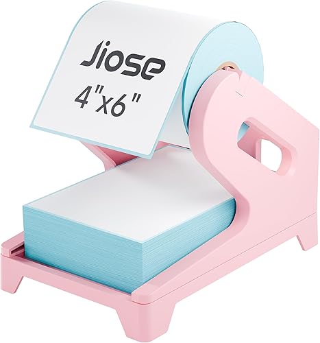 JIOSE Soporte de etiquetas para impresora térmica, compatible con rollos de 4 x 6 y etiquetas térmicas plegables en abanico, soporte de etiquetas de