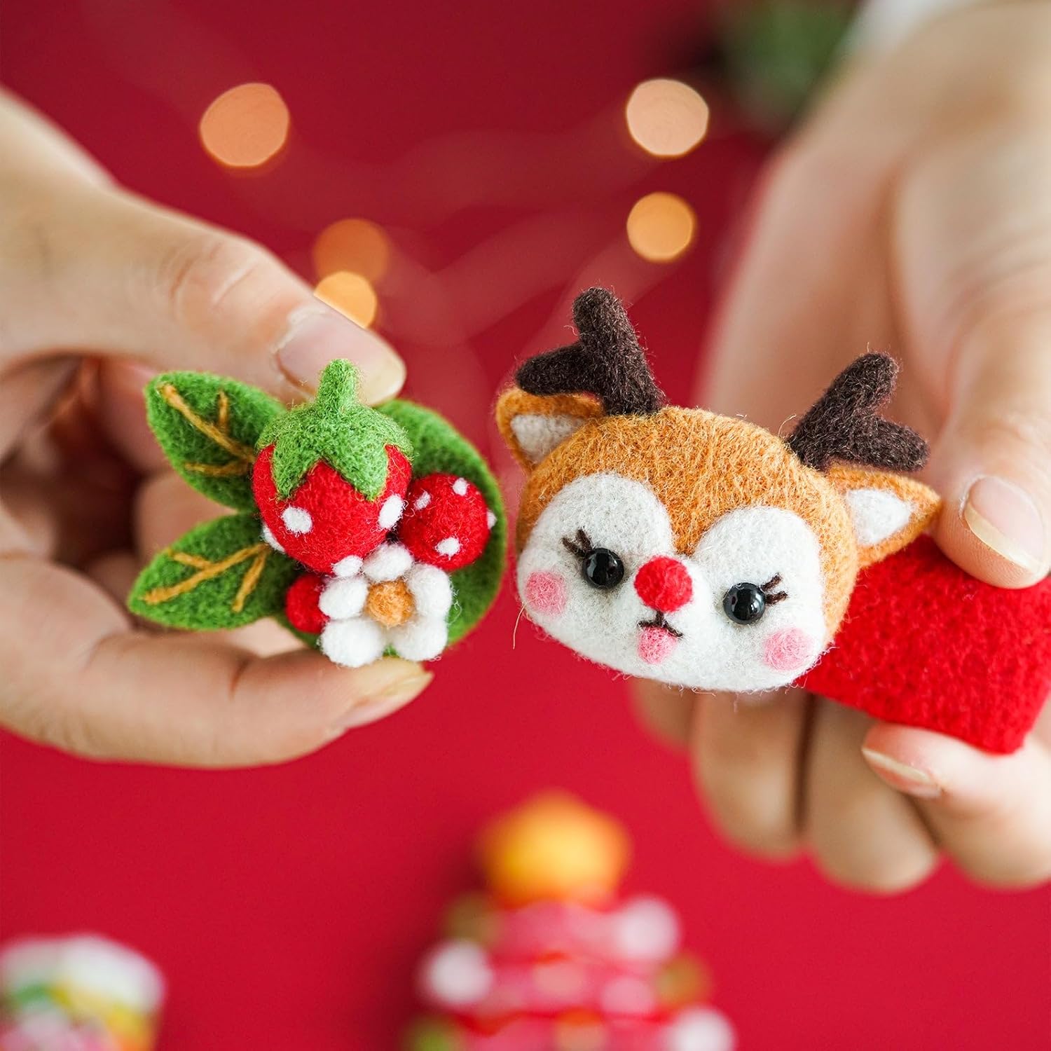 Wizardi Beginner Needle Felting Kit for Adults - Christmas. Christmas Felting Kit 3-5cm. Felting Tools. Wool Felting Supplies. Felt Crafts. Wool Felt. F07N8-Z-13