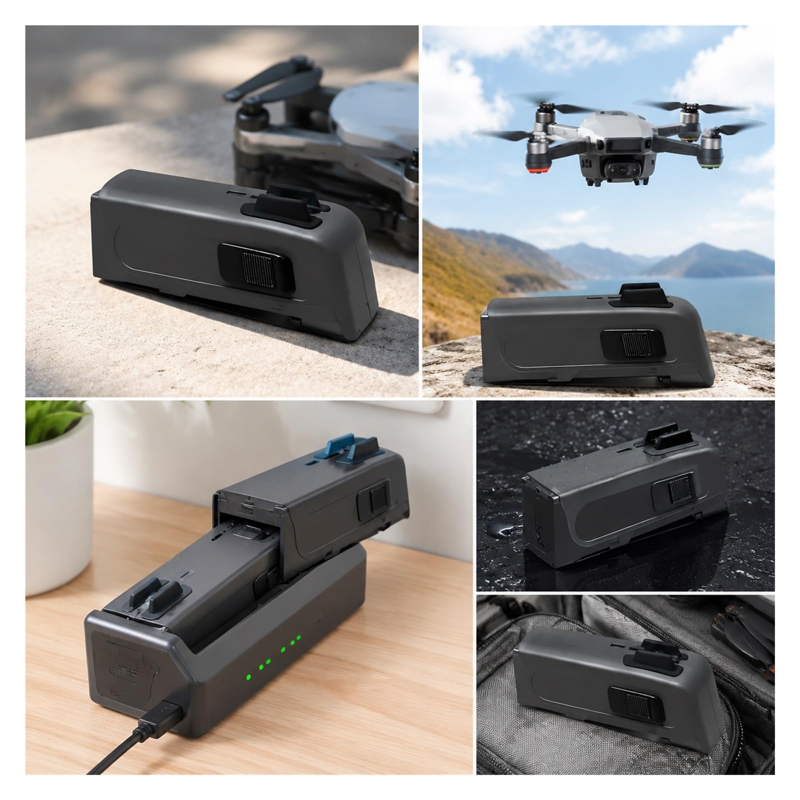 Batteria Di Volo Intelligente Sostitutiva Da 11,4 V 1480 MAh Compatibile Con DJI Spark Drone MB1, Sostituzione Della Batteria Ricaricabile Al Litio For Droni(3pcs battery)