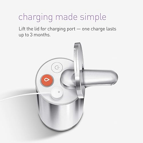 Miniatura 7 de simplehuman Bomba de sensor de espuma sin contacto de 10 onzas, cartucho recargable de naranja mandarina, dispensador de jabón de acero inoxidable