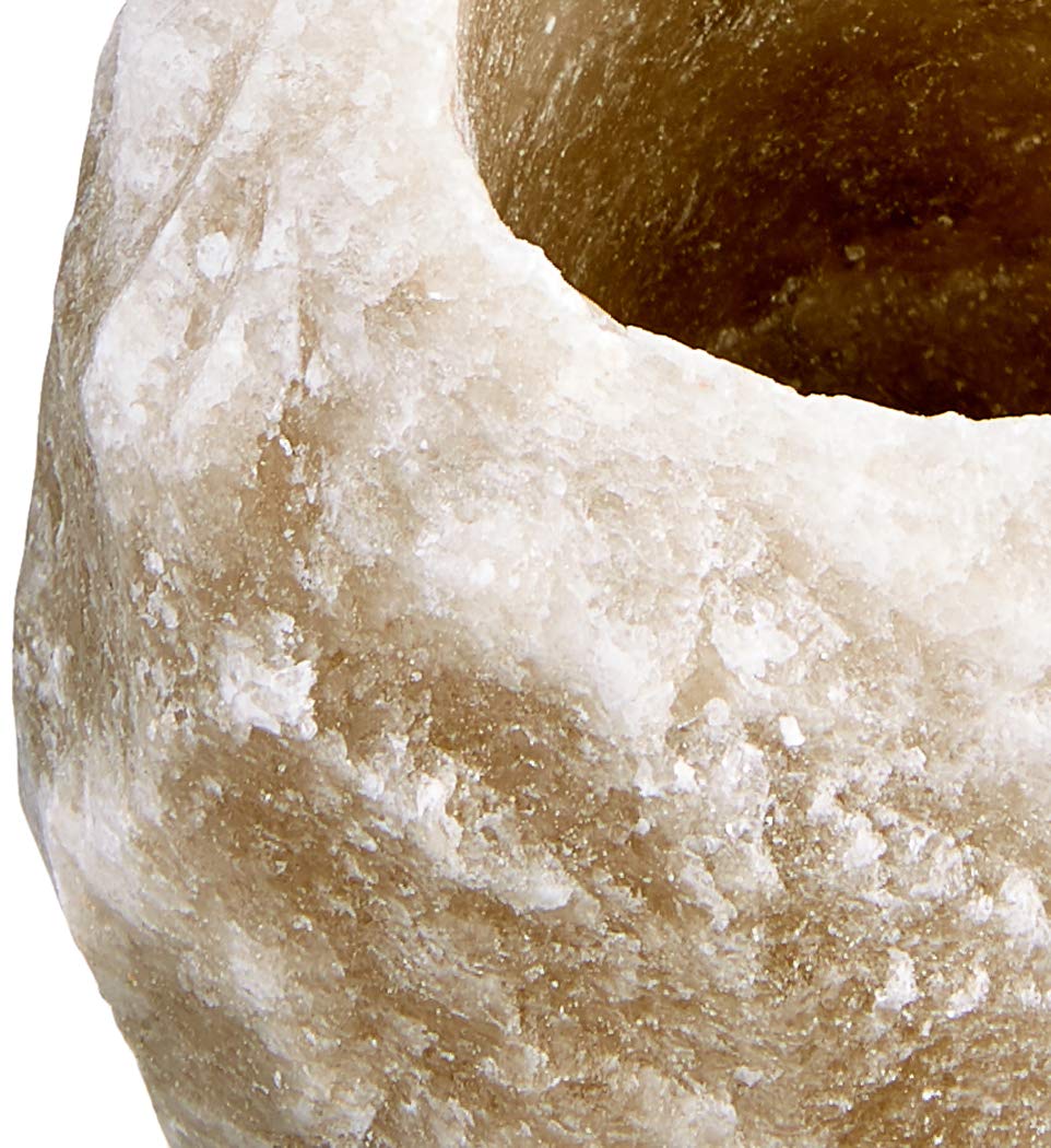 Zestaw świeczników na podgrzewacze Rock-Trio 3 x ok. 400 g, sól kryształowa z Pendżaba/Pakistanu, pomarańczowy, biały, szary, Ø 7 cm