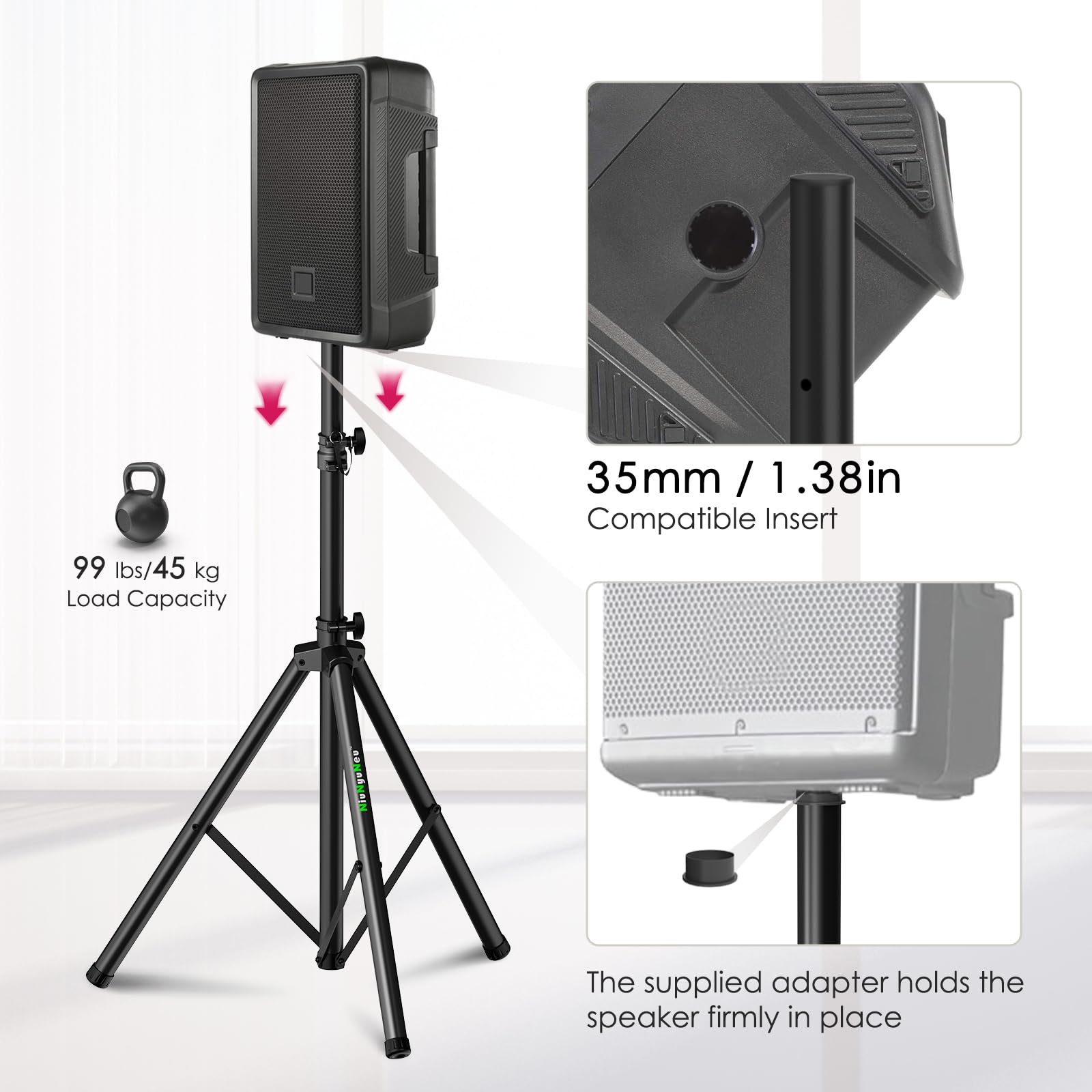 Amazon | NiuNyuNeu スピーカー三脚スタンド 111cm-70インチ キャリー