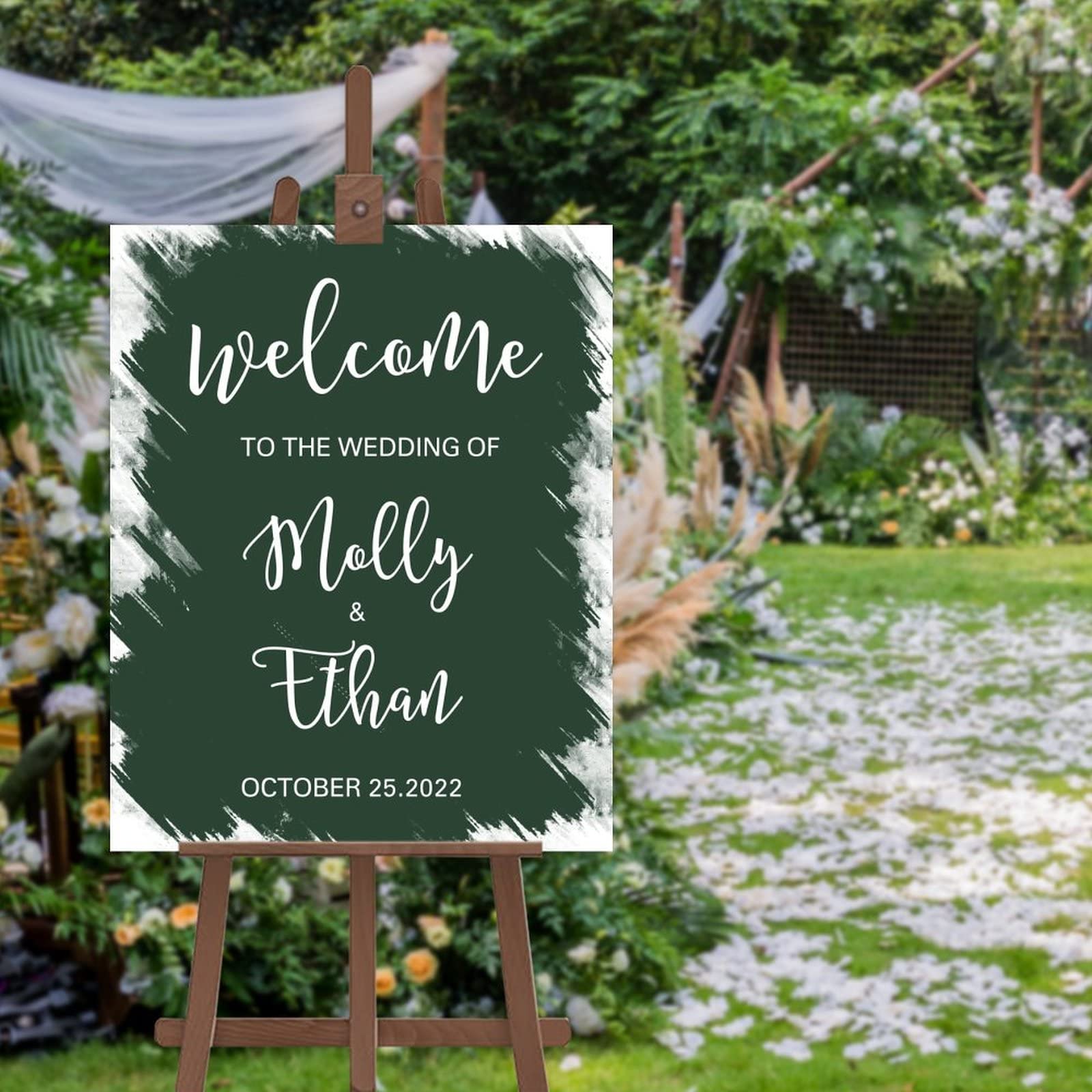 Letrero de bienvenida de boda personalizado con vuestros nombres para un recuerdo eterno