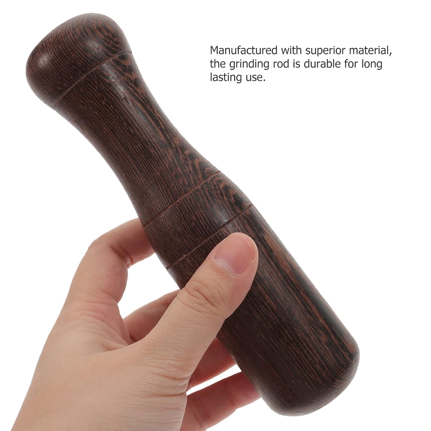 Healifty Wooden Pestle Garlic Masher 6.88" Ergonomic Grinder Rod