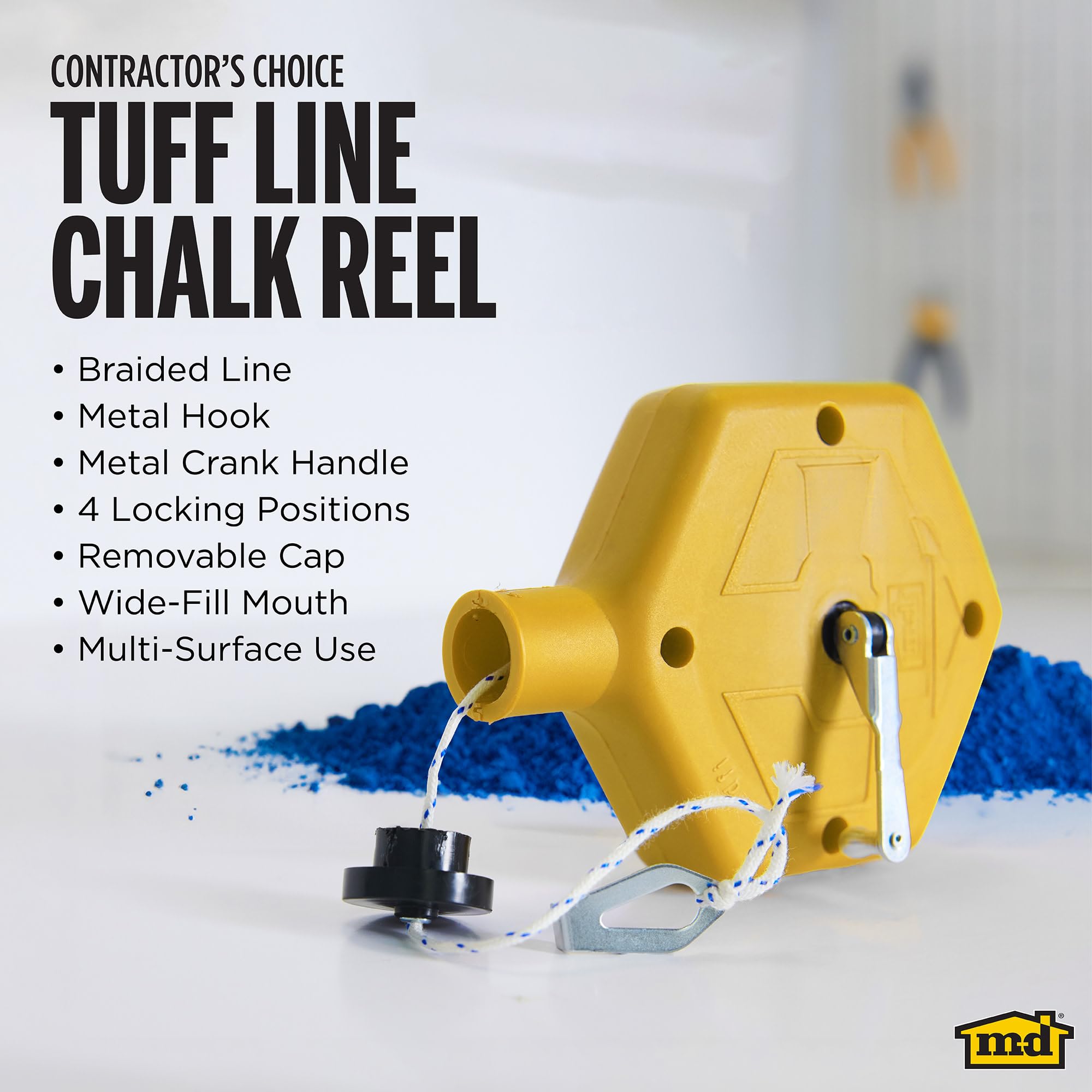MD Building Tuff Line™ Contractor Chalk Reel, Yellow, 0.06in x 100ft — Amazon image 4