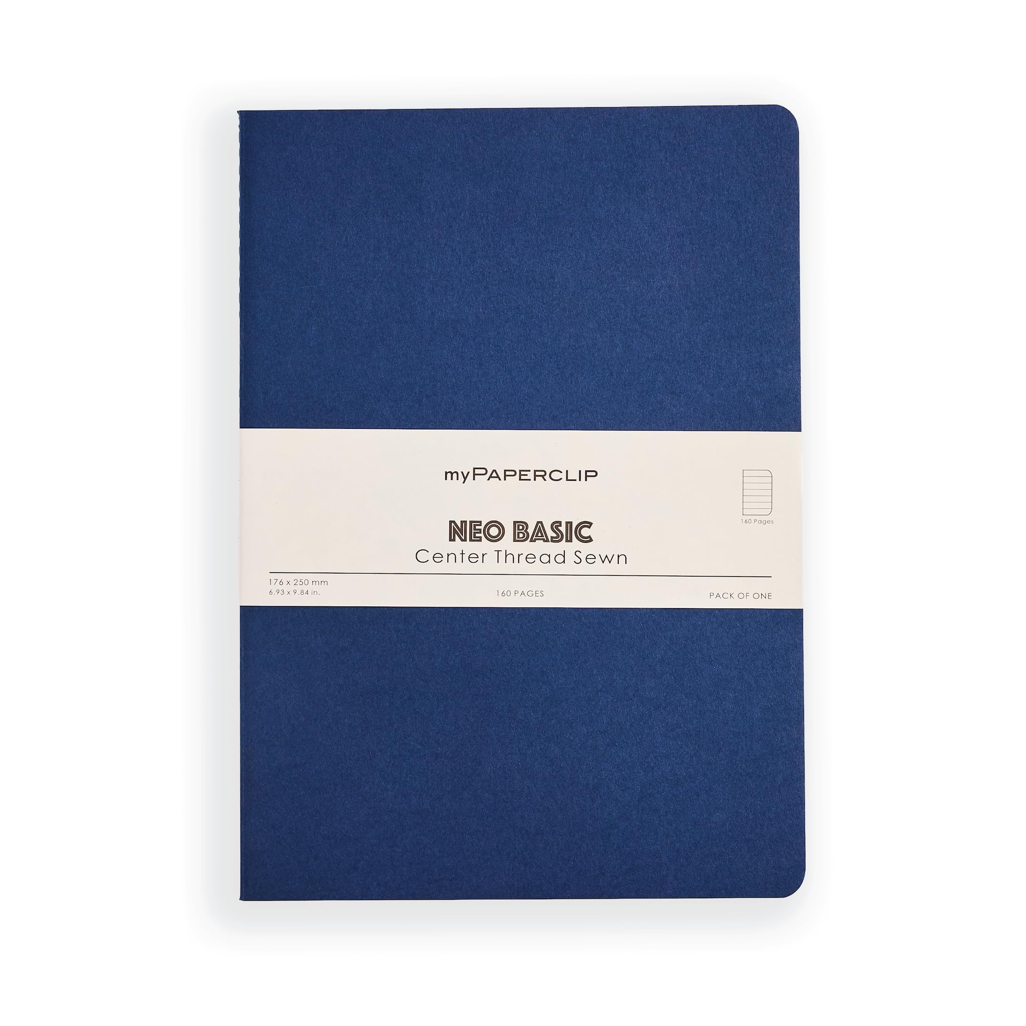myPAPERCLIP NeoBasic B5 Ruled Notebook | 160 Pages, 80 GSM, 250 GSM Soft Cover, B5 (6.93 x 9.84 in) | Blue-image-43