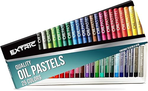 EXTRIC Pasteles suaves de 25 colores, crayones al óleo para niños y artistas
