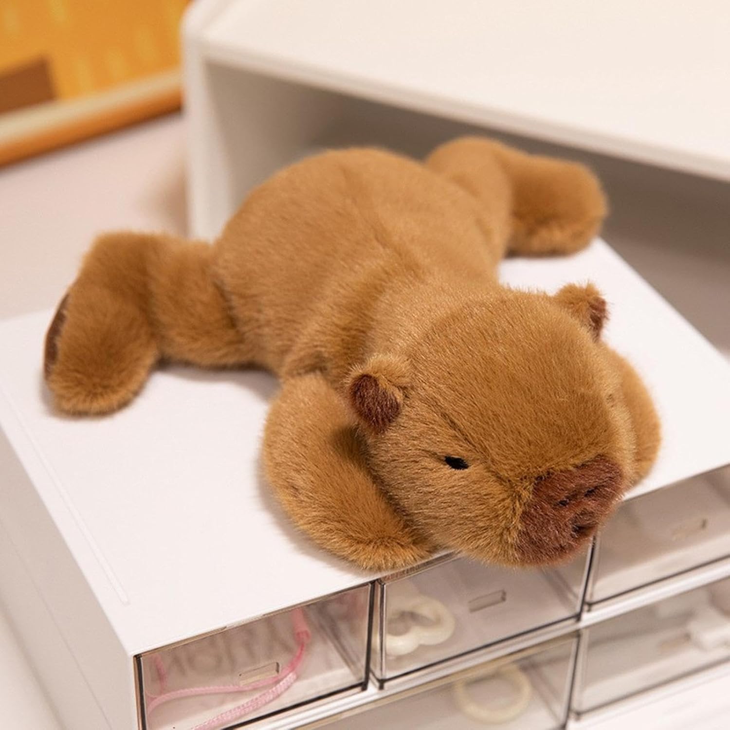 Mini Palm-Sized Capybara Stuffed Animal 7.8 inch Soft Small Cute Capibara Plush Doll Plushies Toys Decoration Gifts for Kids Brown