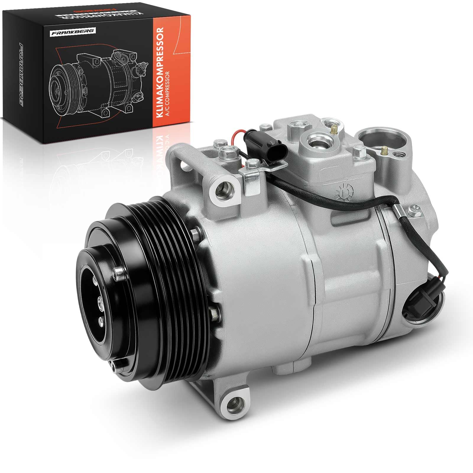 Frankberg Compresor de aire acondicionado con Embrague Compatible con Clase C Clase E CLK Clase S Clase G Sprinter 35-T SL SLK Viano Vito Bus Replace# 0022305111, Incluido. Aceite preaplicado