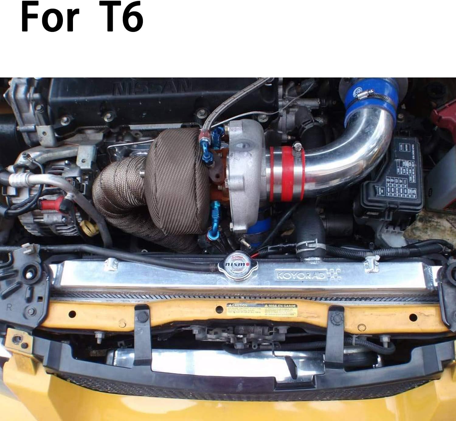 T6 Titanium Turbo Cover Blanket Turbocharger Heat Shield Cover Wrap Fit