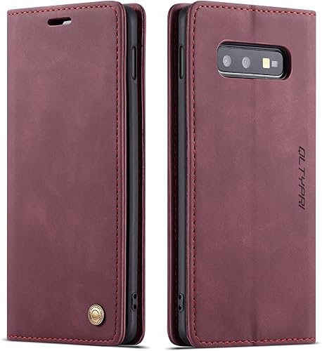 QLTYPRI Funda Para Samsung Galaxy S10e, Vintage PU Cuero Billetera Caso Ranura Para Tarjeta Kickstand Cierre Magnético A Prueba De Golpes Flip Folio