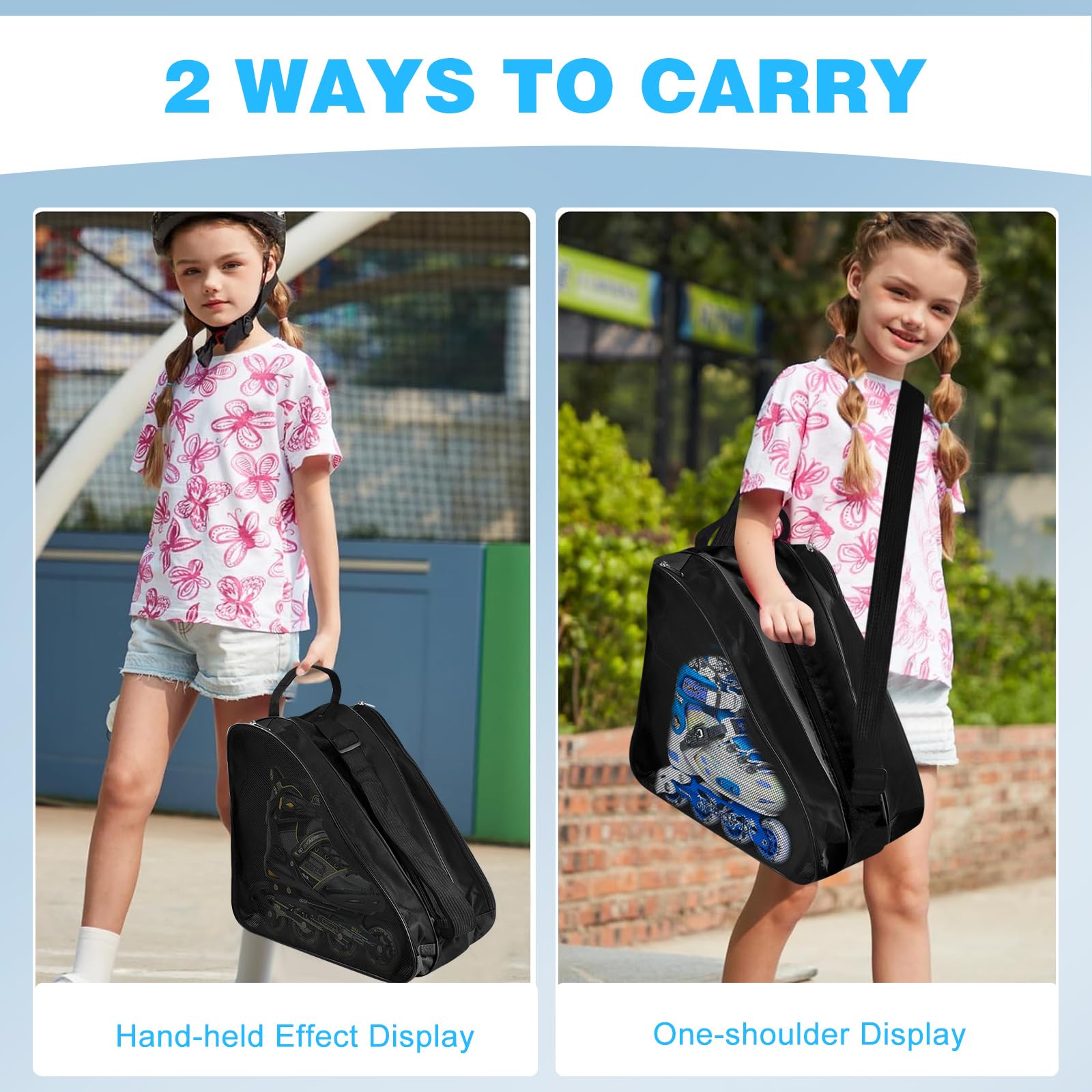 Borsa Per Pattini Per Bambini - Borsa Traspirante Con Tracolla Regolabile, Per Pattini In Linea E Accessori