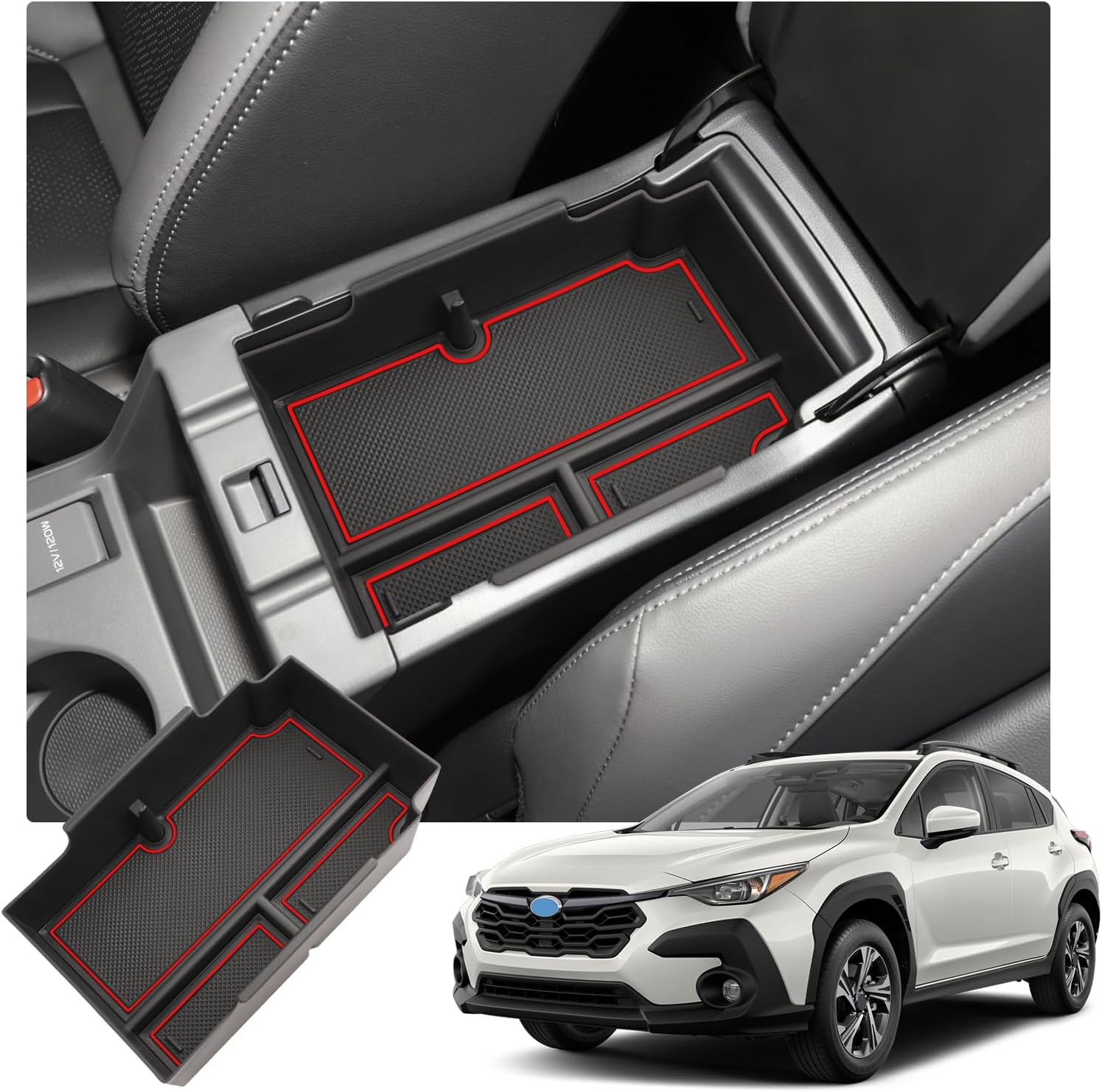 R RUIYA 2024 Crosstrek Center Console Organizer for S ubaru