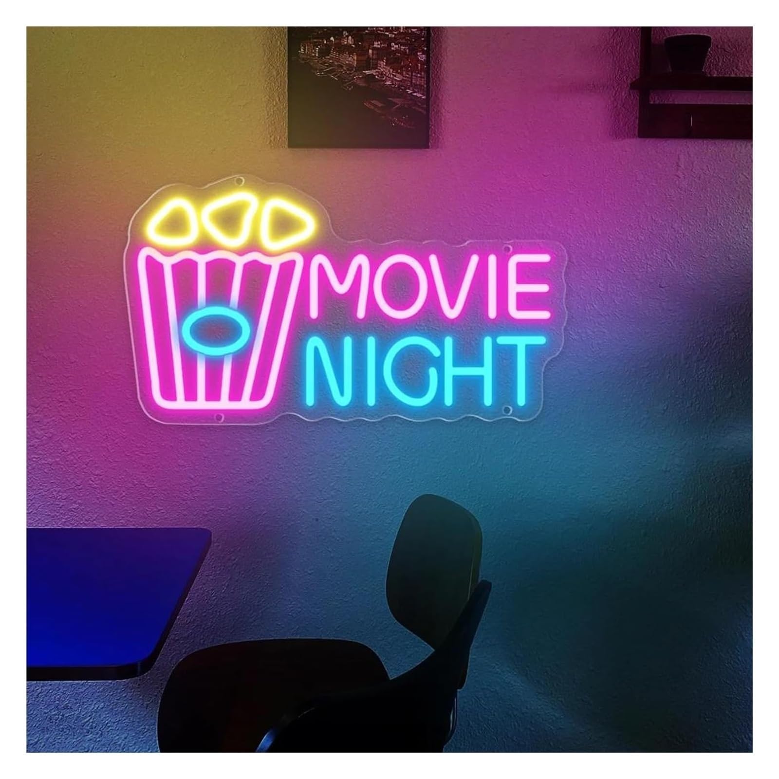 Decorazione luminosa al neon per serate cinematografiche a LED per feste cinema ristoranti bar taverne club
