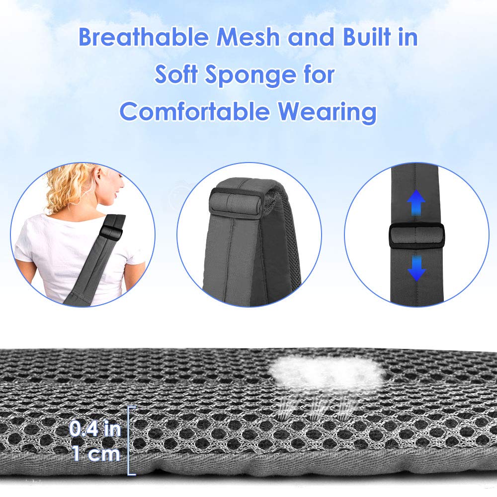 SlowTon Dog Carrier Sling, Thick Padded Adjustable Shoulder Strap Dog Carriers for Small Dogs, Puppy Carrier Purse for Pet Cat with Front Zipper Pocket Safety Belt Machine Washable (Grey Mesh M)