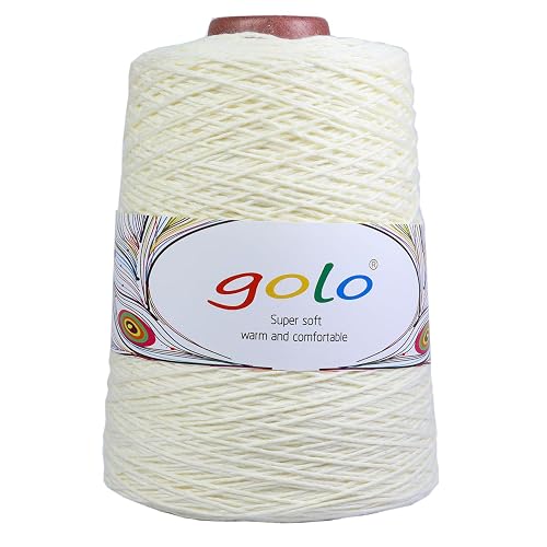 golo Cotton Cone Yarn for Hand Knitting Carpet 6/4 Warp Yarn 250g Cotton Yarn for Weaving - 802 Pearl-C - Cotton