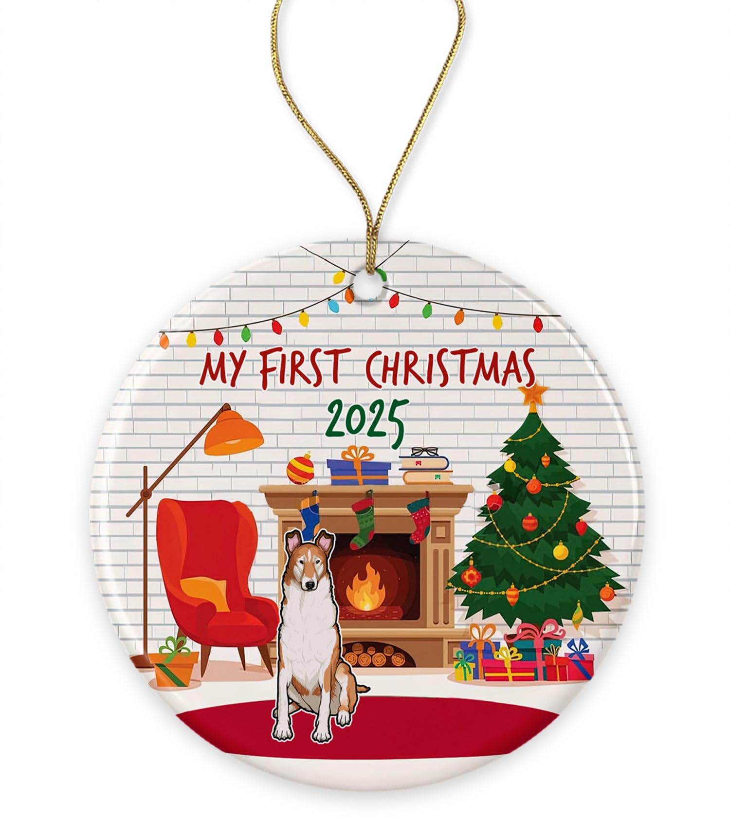 Yanashop88 Smooth Collie Christmas Ornament | Collie's First Dog My Pet for Dogs Both Sides, ORNAMENT-4WA2ZLGTJB-Both-Sides, White