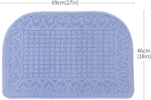 Miniatura 3 de Tapetes de cocina antifatiga hechos de 100 % polipropileno, semirredondos, antideslizantes, lavables a máquina, 2 piezas