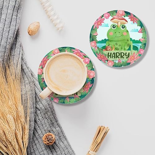 Miniatura 5 de Paquete de 6 posavasos de cerámica de zorro con base de corcho, regalos de inauguración de la casa para mujeres, adultos, hombres, mesa de café,