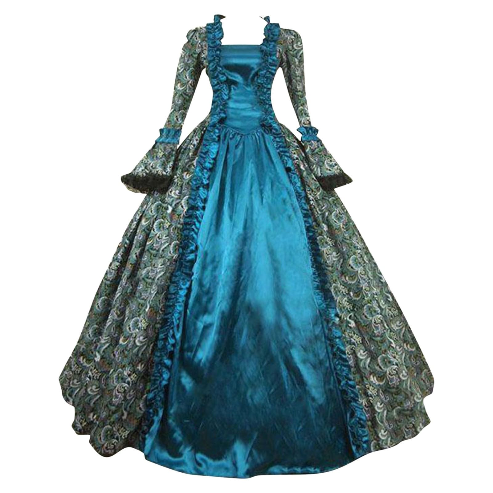 Victorian Dresses for Women Plus Size Renaissance Dress Victorian Ball Gowns Costumes Medieval Vintage Tea Party Prom Dress Rococo Baroque Marie Antoinette Ball Dresses Halloween Comfy Light Blue